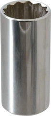 Proto - 1", 3/8" Drive, Deep Hand Socket - 12 Points, 2-3/4" OAL, Chrome Finish - Best Tool & Supply