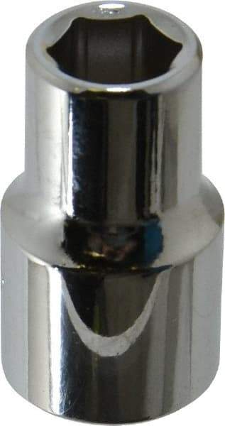 Proto - 7/16", 1/2" Drive, Standard Hand Socket - 6 Points, 1-31/64" OAL, Chrome Finish - Best Tool & Supply