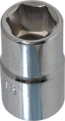 Proto - 9/16", 1/2" Drive, Standard Hand Socket - 6 Points, 1-1/2" OAL, Chrome Finish - Best Tool & Supply