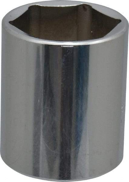 Proto - 1-1/8", 1/2" Drive, Standard Hand Socket - 6 Points, 1-3/4" OAL, Chrome Finish - Best Tool & Supply