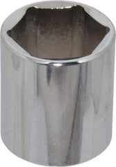 Proto - 1-3/16", 1/2" Drive, Standard Hand Socket - 6 Points, 1-3/4" OAL, Chrome Finish - Best Tool & Supply