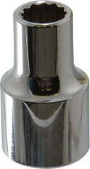 Proto - 3/8", 1/2" Drive, Standard Hand Socket - 12 Points, 1-31/64" OAL, Chrome Finish - Best Tool & Supply