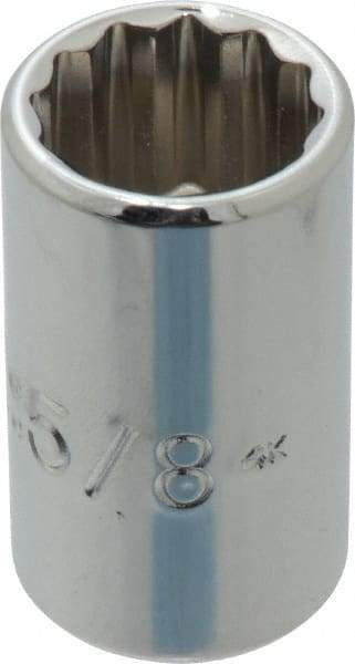 Proto - 5/8", 1/2" Drive, Standard Hand Socket - 12 Points, 1-1/2" OAL, Chrome Finish - Best Tool & Supply