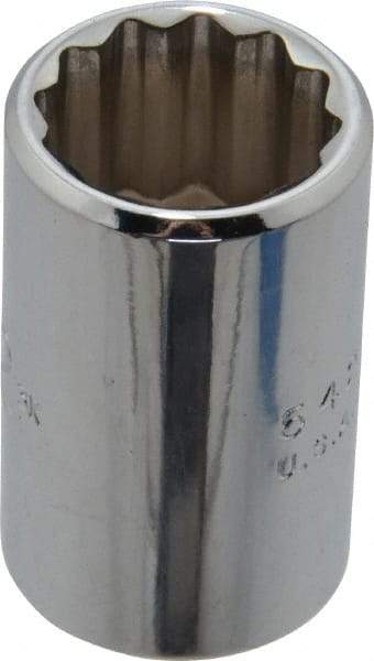 Proto - 21/32", 1/2" Drive, Standard Hand Socket - 12 Points, 1-1/2" OAL, Chrome Finish - Best Tool & Supply