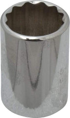 Proto - 3/4", 1/2" Drive, Standard Hand Socket - 12 Points, 1-1/2" OAL, Chrome Finish - Best Tool & Supply