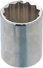 Proto - 7/8", 1/2" Drive, Standard Hand Socket - 12 Points, 1-9/16" OAL, Chrome Finish - Best Tool & Supply