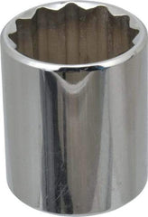 Proto - 1", 1/2" Drive, Standard Hand Socket - 12 Points, 1-9/16" OAL, Chrome Finish - Best Tool & Supply