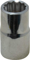 Proto - 1/2" Drive, Standard Hand Socket - 12 Points, 1-1/2" OAL, Chrome Finish - Best Tool & Supply