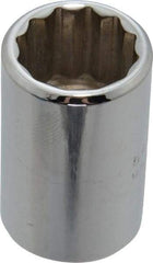 Proto - 1/2" Drive, Standard Hand Socket - 12 Points, 1-1/2" OAL, Chrome Finish - Best Tool & Supply