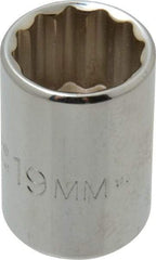 Proto - 1/2" Drive, Standard Hand Socket - 12 Points, 1-1/2" OAL, Chrome Finish - Best Tool & Supply