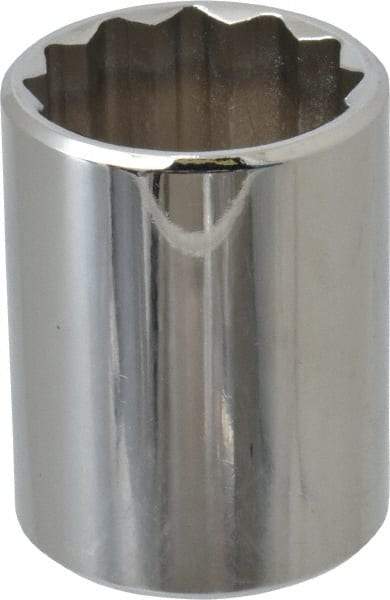 Proto - 1/2" Drive, Standard Hand Socket - 12 Points, 1-17/32" OAL, Chrome Finish - Best Tool & Supply