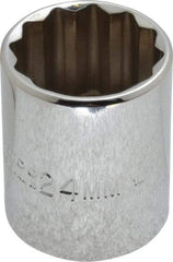 Proto - 1/2" Drive, Standard Hand Socket - 12 Points, 1-17/32" OAL, Chrome Vanadium, Chrome Finish - Best Tool & Supply