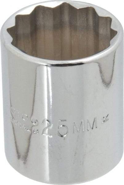 Proto - 1/2" Drive, Standard Hand Socket - 12 Points, 1-17/32" OAL, Chrome Finish - Best Tool & Supply