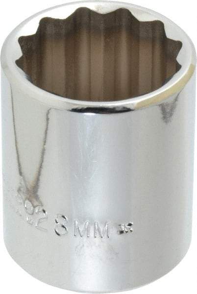 Proto - 1/2" Drive, Standard Hand Socket - 12 Points, 1-25/32" OAL, Chrome Finish - Best Tool & Supply