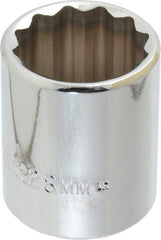 Proto - 1/2" Drive, Standard Hand Socket - 12 Points, 1-25/32" OAL, Chrome Finish - Best Tool & Supply