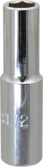 Proto - 1/2", 1/2" Drive, Deep Hand Socket - 6 Points, 3-1/4" OAL, Chrome Finish - Best Tool & Supply