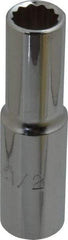 Proto - 1/2", 1/2" Drive, Deep Hand Socket - 12 Points, 3-1/4" OAL, Chrome Finish - Best Tool & Supply