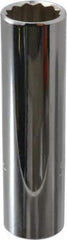 Proto - 1/2" Drive, Deep Hand Socket - 12 Points, 3-1/4" OAL, Chrome Finish - Best Tool & Supply