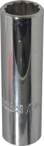 Proto - 1/2" Drive, Deep Hand Socket - 12 Points, 3-1/4" OAL, Chrome Finish - Best Tool & Supply