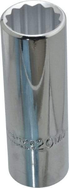 Proto - 1/2" Drive, Deep Hand Socket - 12 Points, 3-1/4" OAL, Chrome Finish - Best Tool & Supply