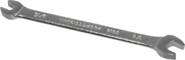 Proto - 3/16" x 1/4" Standard Open End Wrench - 3-7/8" OAL, Double End, Satin Finish, 15° Head Angle - Best Tool & Supply