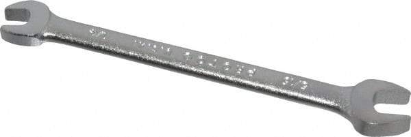 Proto - 1/4" x 5/16" Standard Open End Wrench - 4-1/2" OAL, Double End, Satin Finish, 15° Head Angle - Best Tool & Supply