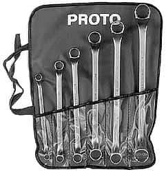 Proto - 6 Piece, 3/8" x 7/16" to 15/16" x 1", 12 Point Box End Wrench Set - Inch Measurement Standard, Satin Finish - Best Tool & Supply