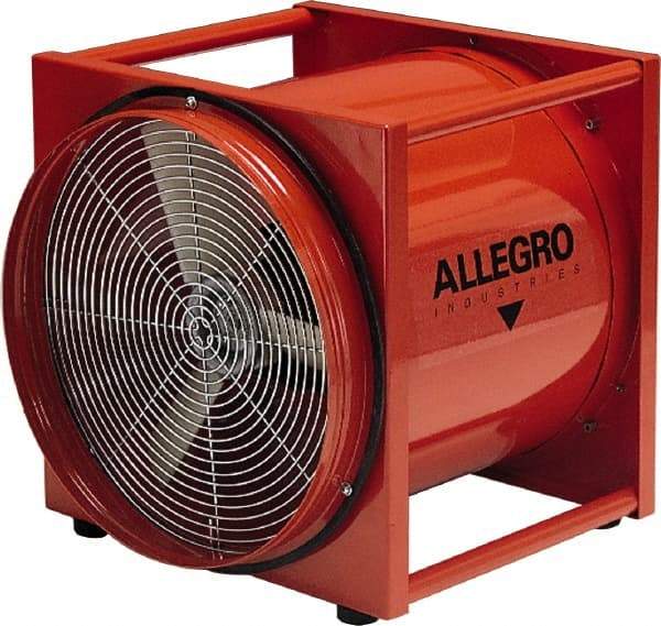 Allegro - 16" Inlet, Electric AC Axial Blower - 2 hp, 4,400 CFM (Two 90° Bends), 4,950 CFM (One 90° Bend) & 5,500 CFM (Free Air), 230 Max Voltage Rating - Best Tool & Supply