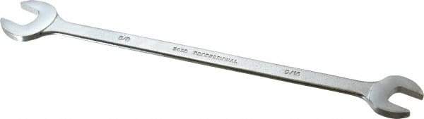 Proto - 9/16" x 5/8" Standard Extra Thin Open End Wrench - 10" OAL, Double End, Satin Finish, 15° Head Angle - Best Tool & Supply