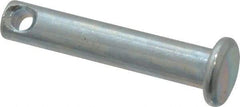 Made in USA - 3/16" Pin Diam, 1" OAL, Standard Clevis Pin - 3/32" Hole, 29/32" Usable Length, Zinc-Plated Steel - Best Tool & Supply