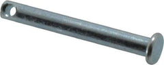 Made in USA - 3/16" Pin Diam, 1-1/2" OAL, Standard Clevis Pin - 3/32" Hole, 1-13/32" Usable Length, Zinc-Plated Steel - Best Tool & Supply