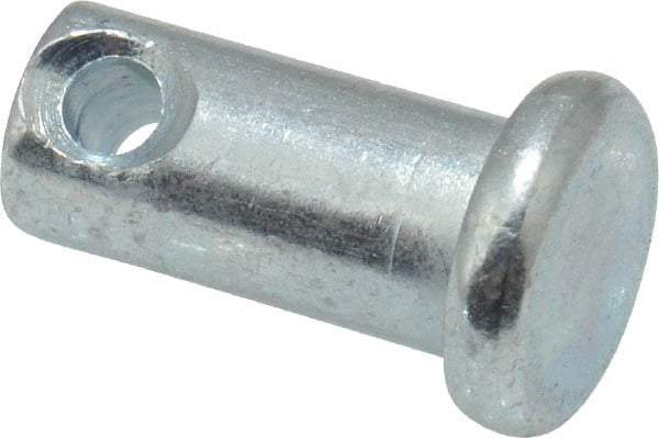 Made in USA - 1/4" Pin Diam, 1/2" OAL, Standard Clevis Pin - 3/32" Hole, 13/32" Usable Length, Zinc-Plated Steel - Best Tool & Supply