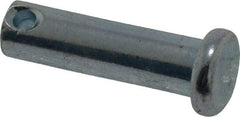 Made in USA - 1/4" Pin Diam, 5/8" OAL, Standard Clevis Pin - 3/32" Hole, 17/32" Usable Length, Zinc-Plated Steel - Best Tool & Supply