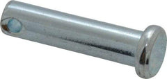 Made in USA - 1/4" Pin Diam, 1" OAL, Standard Clevis Pin - 3/32" Hole, 29/32" Usable Length, Zinc-Plated Steel - Best Tool & Supply