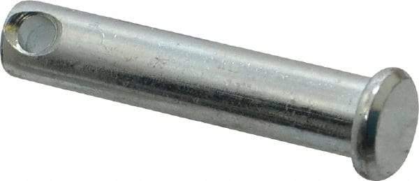 Made in USA - 5/16" Pin Diam, 1-1/2" OAL, Standard Clevis Pin - 9/64" Hole, 1-23/64" Usable Length, Zinc-Plated Steel - Best Tool & Supply