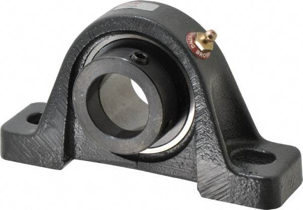 Browning - 1-7/16" ID, 6-3/4" OAL x 3-11/16" OAH Pillow Block - 3,493 Lb Static Cap, 5,782 Lb Dyn Cap, 5" Btw Mnt Hole Ctrs, 1-7/8" Base-to-Ctr Ht, Cast Iron - Best Tool & Supply