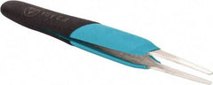 Erem - 5-1/2" OAL 2A-SA Ergonomic Tweezers - Flat, Round Precision Tips - Best Tool & Supply
