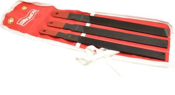 Simonds File - 3 Piece American Pattern File Set - 8", 10" Long, Bastard Coarseness, Paddle Handle, Set Includes Mill - Best Tool & Supply