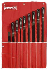 Simonds File - 9 Piece American Pattern File Set - 6", 10" Long, Bastard/Smooth Coarseness - Best Tool & Supply