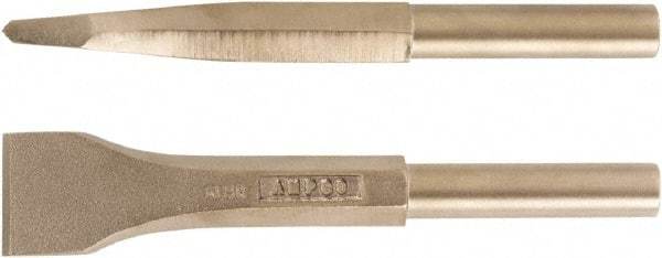 Ampco - 1-1/2" Head Width, 7-3/4" OAL, 3/4" Shank Diam, Scaling Chisel - Round Drive, Round Shank - Best Tool & Supply