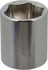 Paramount - 3/8" Drive, Standard Hand Socket - 6 Points, 1-3/16" OAL, Steel, Chrome Finish - Best Tool & Supply