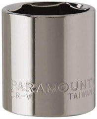 Paramount - 3/8" Drive, Standard Hand Socket - 6 Points, 1-3/16" OAL, Steel, Chrome Finish - Best Tool & Supply