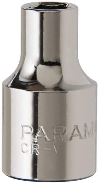 Paramount - 1/4", 3/8" Drive, Standard Hand Socket - 6 Points, 1-3/16" OAL, Steel, Chrome Finish - Best Tool & Supply