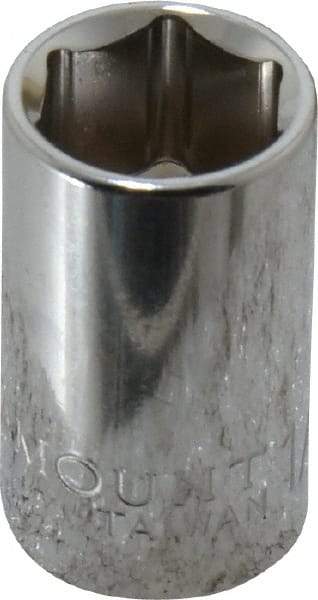 Paramount - 1/2", 3/8" Drive, Standard Hand Socket - 6 Points, 1-3/16" OAL, Steel, Chrome Finish - Best Tool & Supply