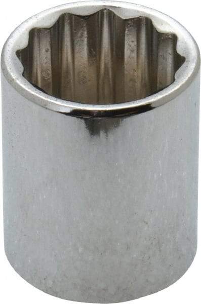 Paramount - 3/8" Drive, Standard Hand Socket - 12 Points, 1-3/16" OAL, Steel, Chrome Finish - Best Tool & Supply