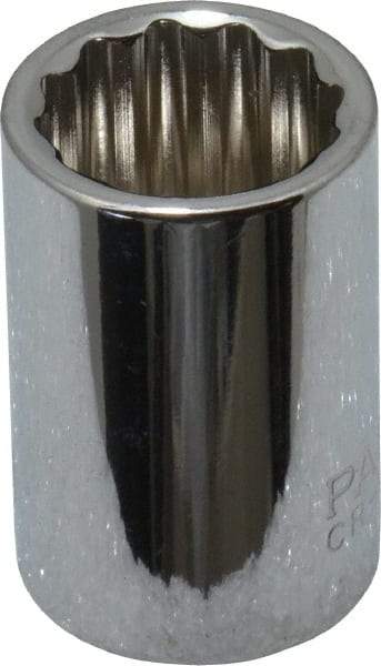 Paramount - 3/8" Drive, Standard Hand Socket - 12 Points, 1-3/16" OAL, Steel, Chrome Finish - Best Tool & Supply