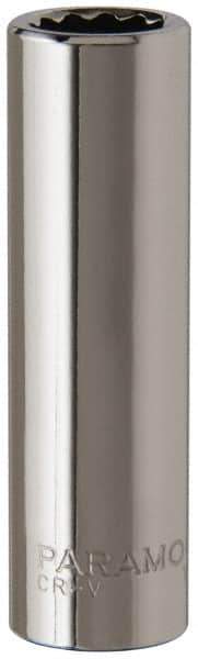 Paramount - 3/8", 1/4" Drive, Deep Hand Socket - 12 Points, 1-15/16" OAL, Steel, Chrome Finish - Best Tool & Supply