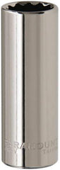 Paramount - 1/2", 1/4" Drive, Deep Hand Socket - 12 Points, 1-15/16" OAL, Steel, Chrome Finish - Best Tool & Supply