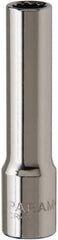 Paramount - 1/4", 1/4" Drive, Deep Hand Socket - 12 Points, 1-15/16" OAL, Steel, Chrome Finish - Best Tool & Supply