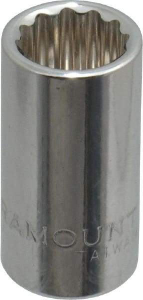 Paramount - 11/32", 1/4" Drive, Standard Hand Socket - 12 Points, 15/16" OAL, Steel, Chrome Finish - Best Tool & Supply